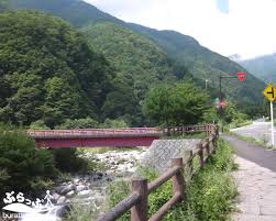 南信州の景色 太田切川 こまくさ橋付近 長野