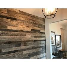 Vintage Timber 3 8 In X 4 Ft Random Width 3 In 5 In Grey Reclaimed Planks Decorative Wall Panel 10 59 Sq Ft Pack