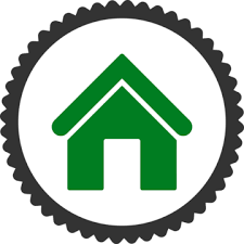Round Stamp Icon For Home With Grey And