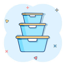 Food Container Icon In Comic Style