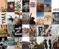 Western Aesthetic Wall Collage Digital