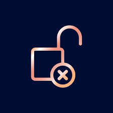 Rose Gold Color Padlock Line Art Icon