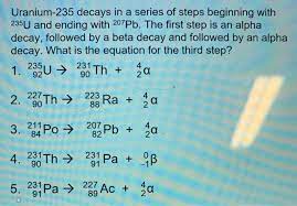 Solved Uranium 235 Decays In A Series