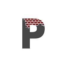 Letter P With Brick Wall Logo Vector