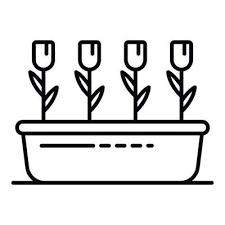 Outdoor Flower Pot Icon Outline Style