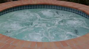 Outdoor Hot Tub Water Bubbling Stock