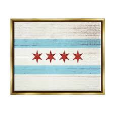Chicago Flag Distressed Wood