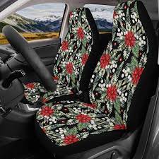 Flowers Car Seat Covers Red