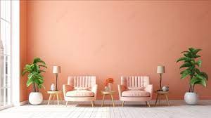 A Contemporary Living Room With Peach