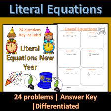 New Years Day Literal Equations Made