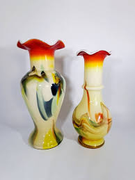 Yellow Glass Vases Murano 1960s
