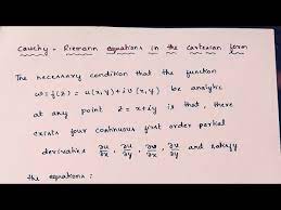 Complex Ysis Cauchy Riemann