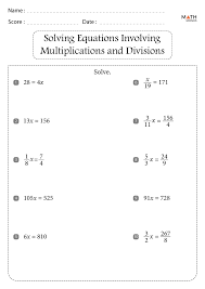 Multiplication And Division Worksheets