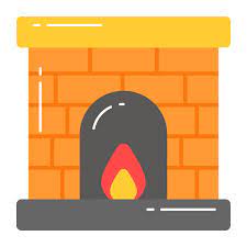 Fireplace Icon Design Isolated On White