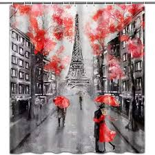 Paris Eiffel Tower Shower Curtain Oil