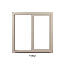 47 5 In X 35 5 In Select Series Sand Vinyl Left Hand Sliding Window With Hpsc Glass Screen Included