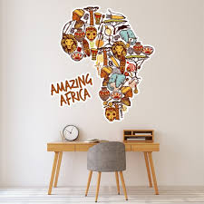 Amazing Africa Map Wall Sticker