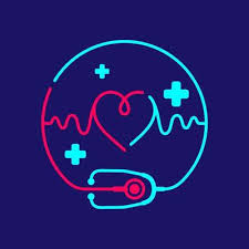 Logo Stethoscope And Heartbeat Wave In