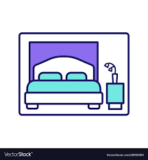 Bedroom Color Icon Royalty Free Vector