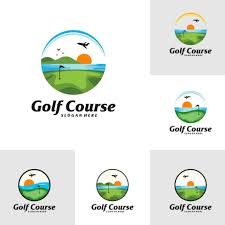 Set Of Golf Course Logo Design Template