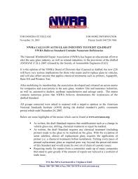 Nwra Calls On Auto Glass Industry To