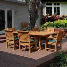 7 Pc Teak Patio Dining Table Set