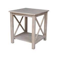 Hampton Weathered Taupe Gray End Table