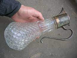 Old Vintage Wine Decanter In Cut Glass
