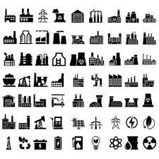 Industrial Factories Vector Icon Set