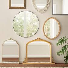 Large Round Black Classic Accent Mirror