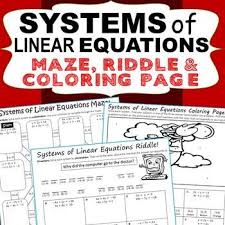Math Activities Linear Equations