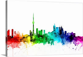 Toronto Canada Skyline Rainbow Wall