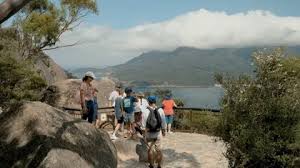 Wineglass Bay Lookout Stock Footage