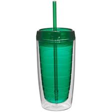 Double Wall Acrylic Tumblers With Straw