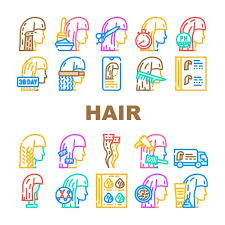 Hair Salon Hairstyle Service Icons Set
