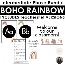 Boho Rainbow Theme Classroom Bundle