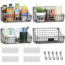 Wall Mounted Metal Wire Storage Baskets