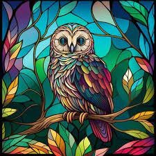 Stained Glass Owl Ai Art 24564547