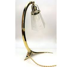 Brass And Milk Glass Shade Table Lamp
