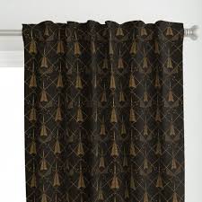 Art Deco Black Trees Curtains