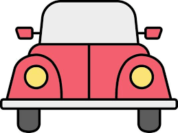 Car Icon In Pink And Yellow Color
