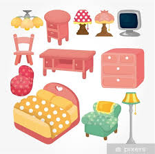 Shower Curtain Cute Cartoon Furniture