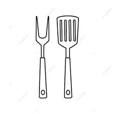 Bbq Tools Icon Fork Spatula Silhouette