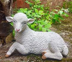 Lamb Figurine Statue Garden Ornament