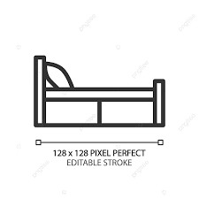 Single Bed Pixel Perfect Linear Icon