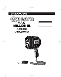 brinkmann qbeam max million iii manual
