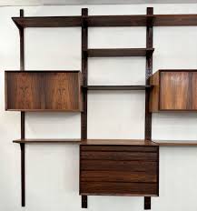 Mid Century Suspended Wooden Wall Unit