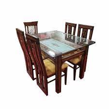Designer Wooden Glass Dining Table For