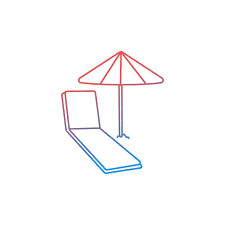 Gradient Beach Chair With Umbrella Line