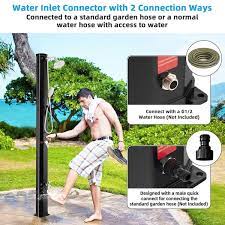 7 2 Feet Solar Heated Outdoor Shower With Free Rotating Shower Head Black Costway